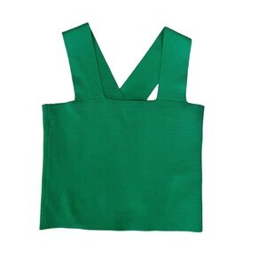 House Of Harlow 1960 Revolve Green Sculpt Knit Square Neck Tank Top, size Small